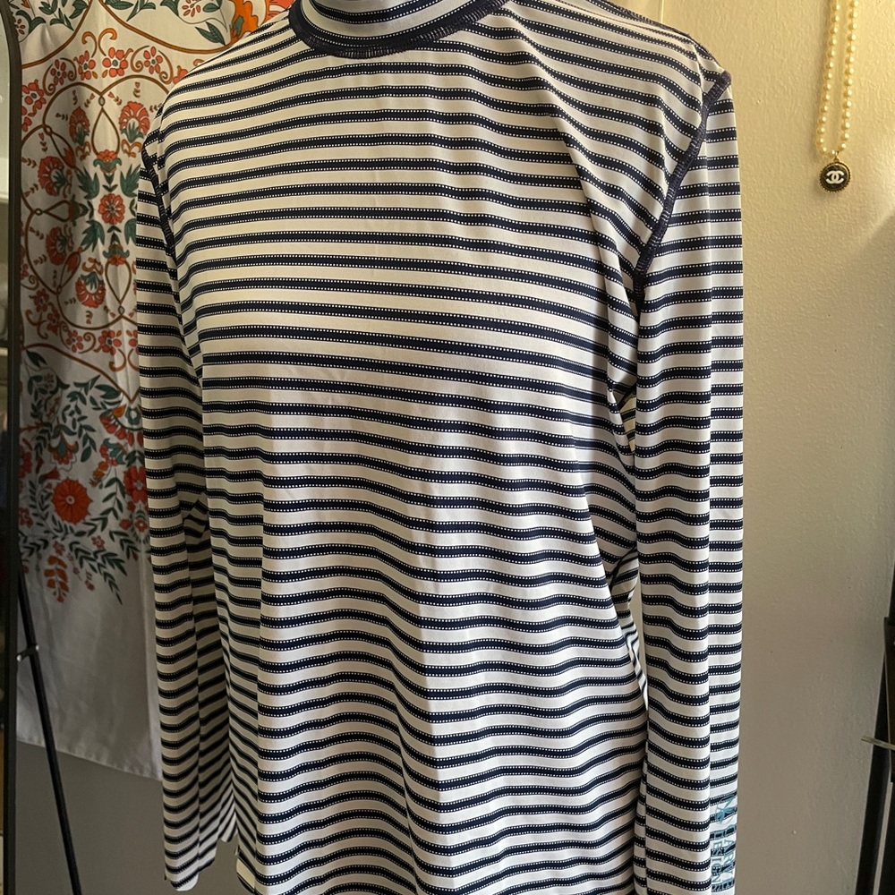 Carve Designs Navy and White Striped Top